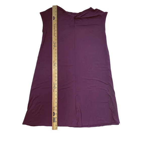 Eileen Fisher Curan Purple Bateau Neckline Twist Back Jersey Dress Size Medium - Picture 12 of 12